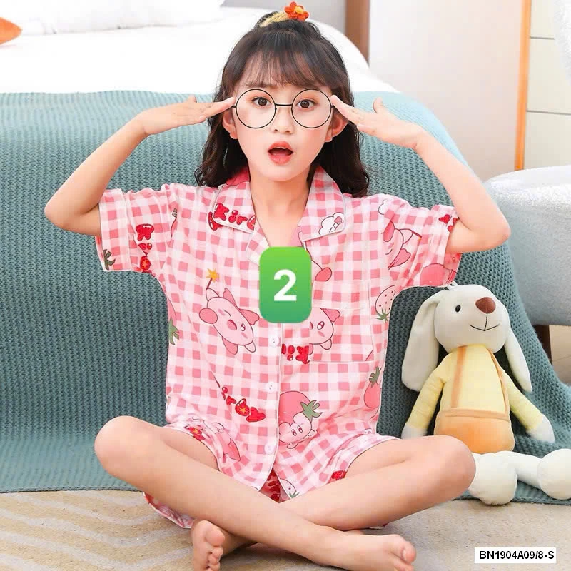 PIZAMA CỘC TAY LỤA SỮA BG