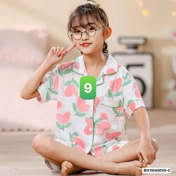 PIZAMA CỘC TAY LỤA SỮA BG