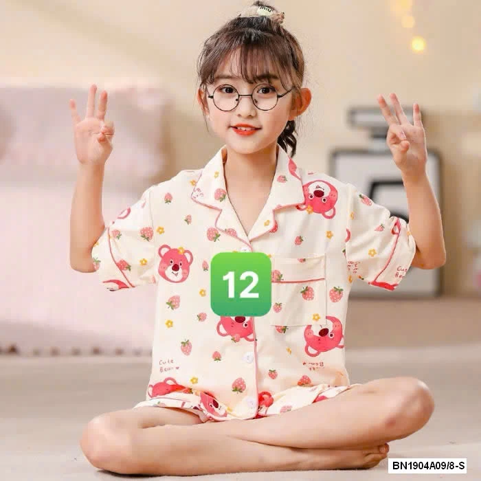 PIZAMA CỘC TAY LỤA SỮA BG