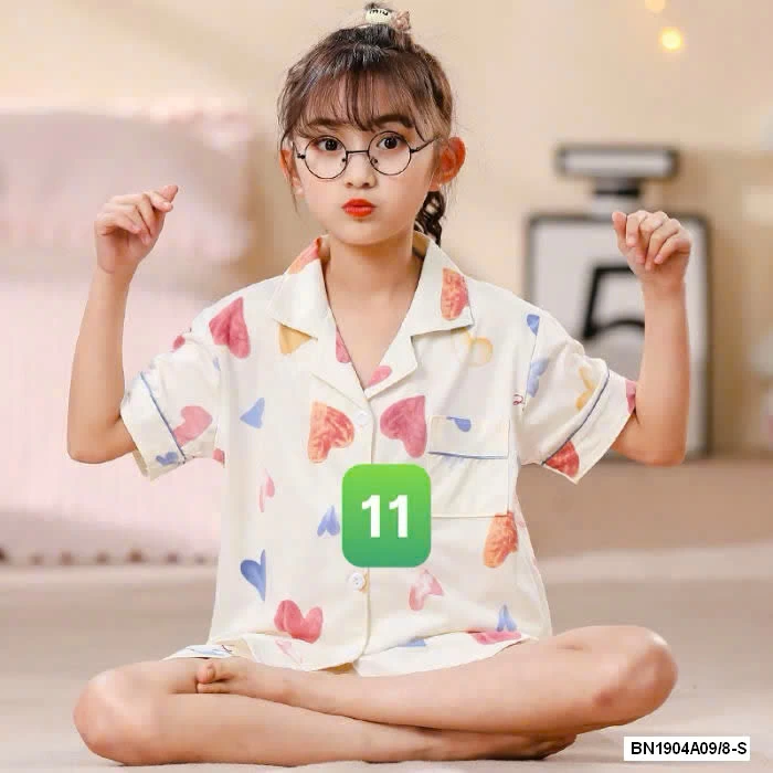 PIZAMA CỘC TAY LỤA SỮA BG