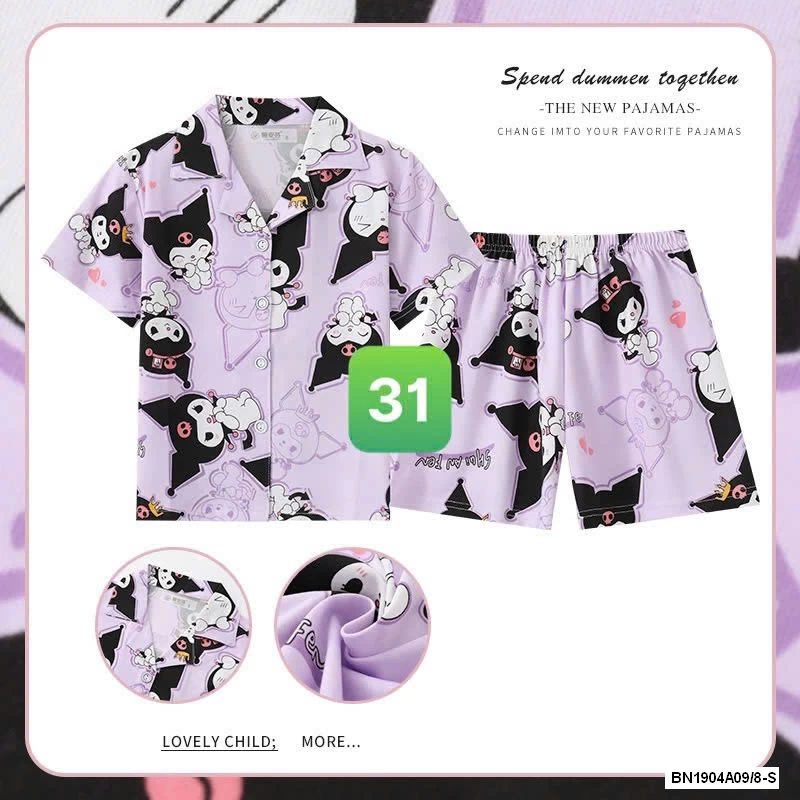 PIZAMA CỘC TAY LỤA SỮA BG