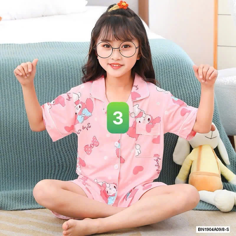 PIZAMA CỘC TAY LỤA SỮA BG