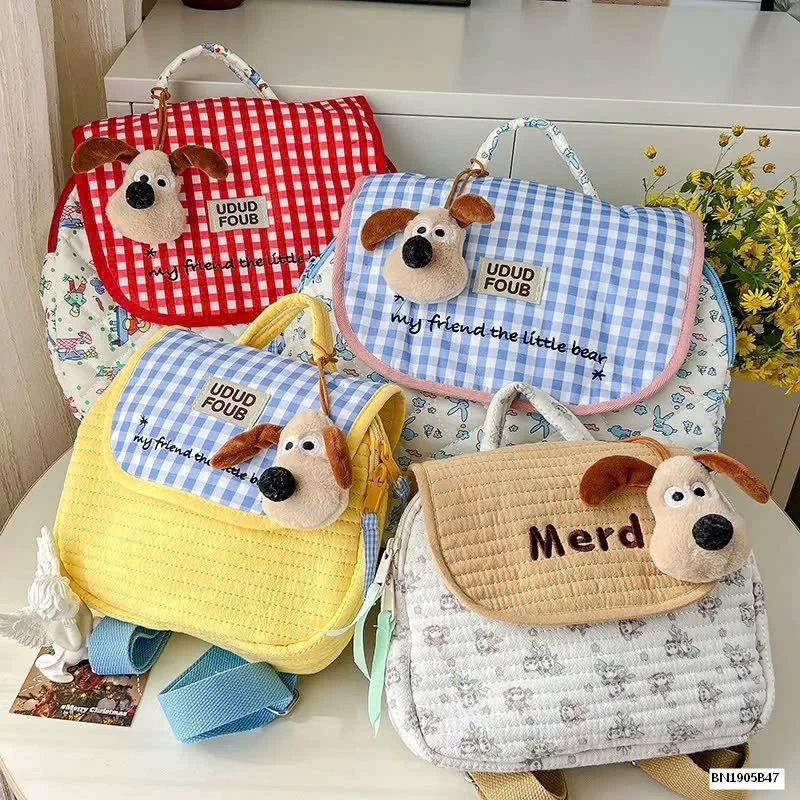 BALO  VẢI CARO CHÚ CHÓ SẮC MÀU