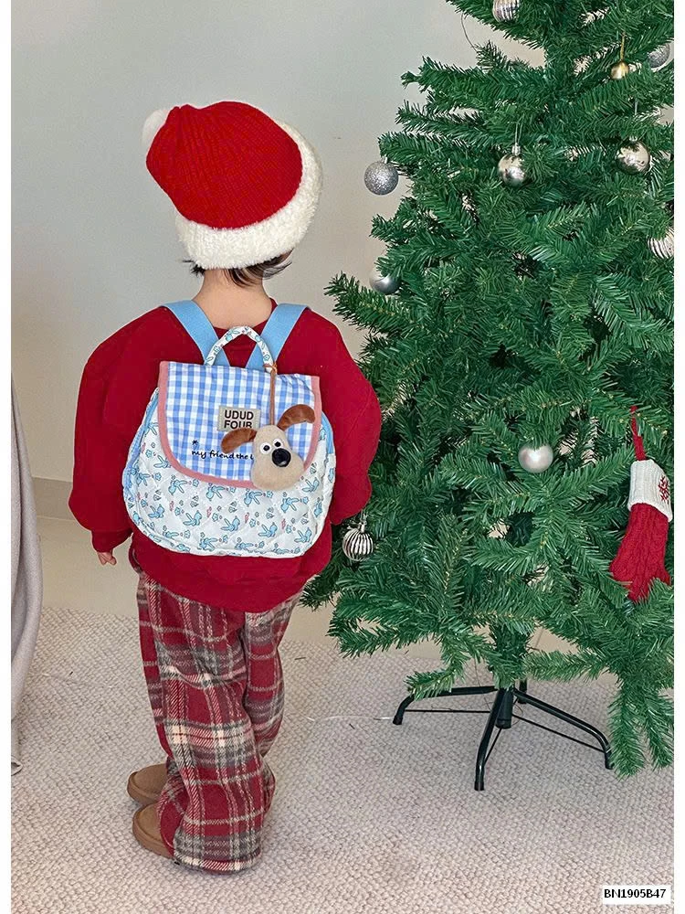 BALO  VẢI CARO CHÚ CHÓ SẮC MÀU