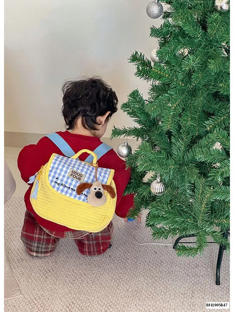 BALO  VẢI CARO CHÚ CHÓ SẮC MÀU