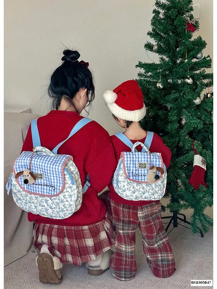 BALO  VẢI CARO CHÚ CHÓ SẮC MÀU