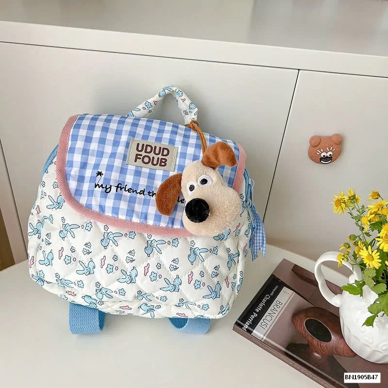 BALO  VẢI CARO CHÚ CHÓ SẮC MÀU