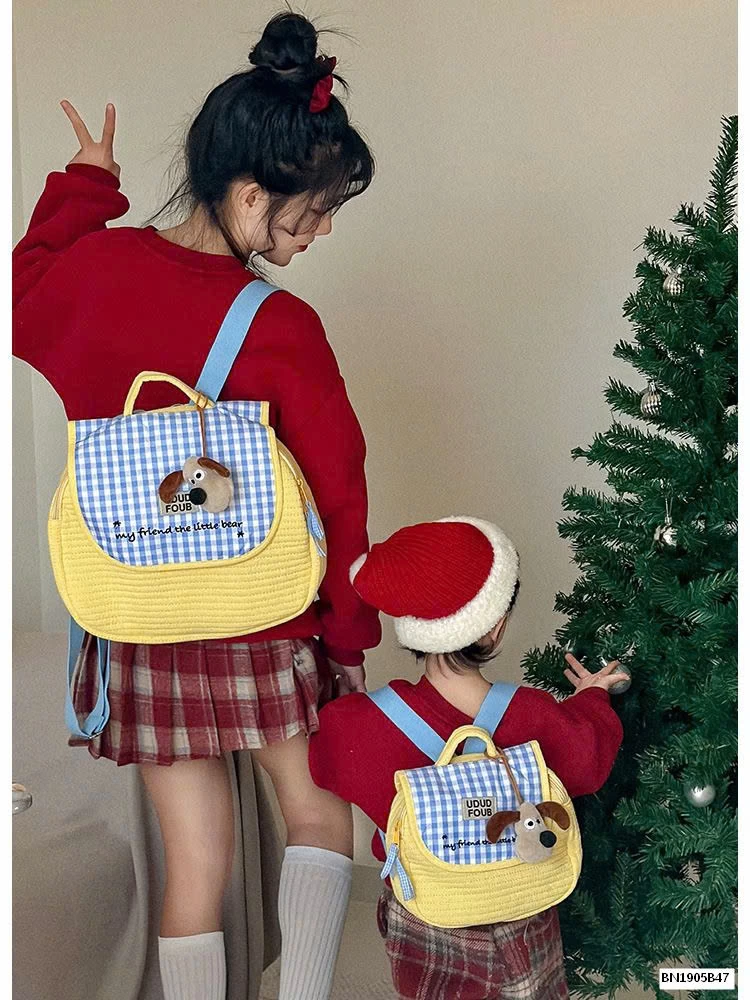 BALO  VẢI CARO CHÚ CHÓ SẮC MÀU