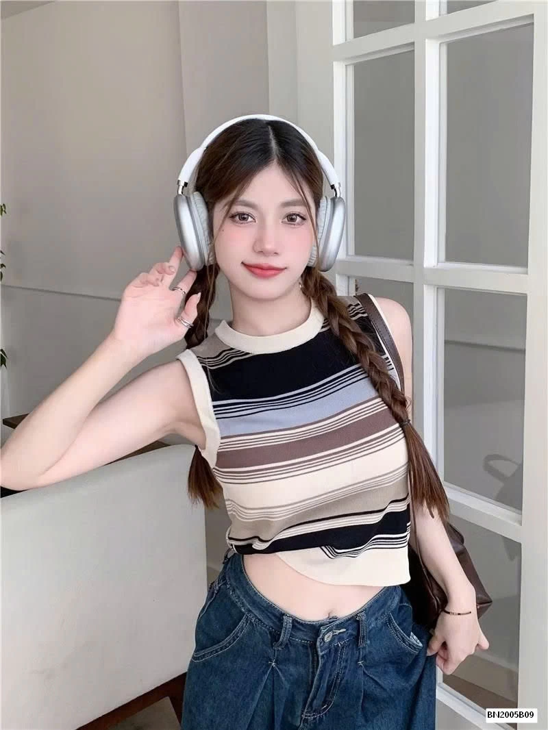 ÁO LEN 3 LỖ DỆT KIM CROPTOP