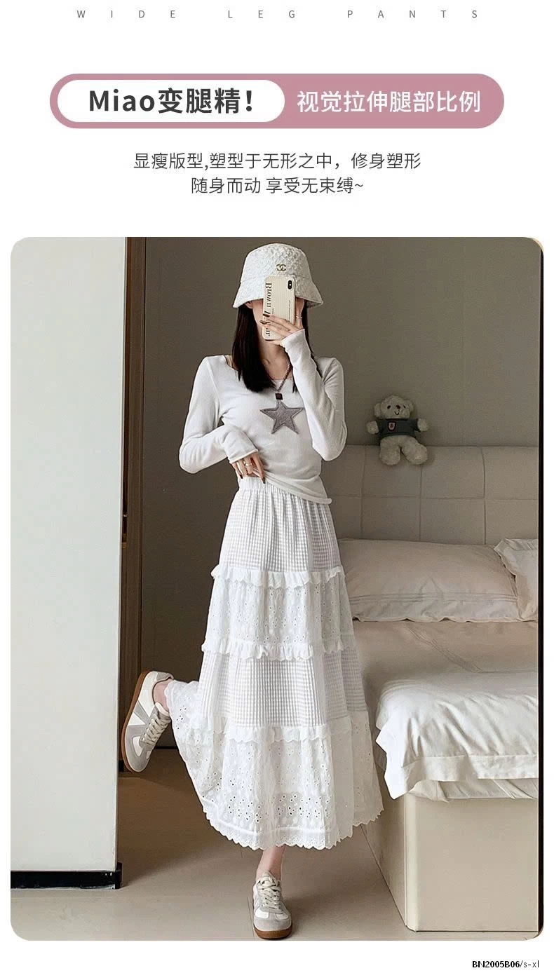 CHÂN VÁY TRẮNG REN LỖ
