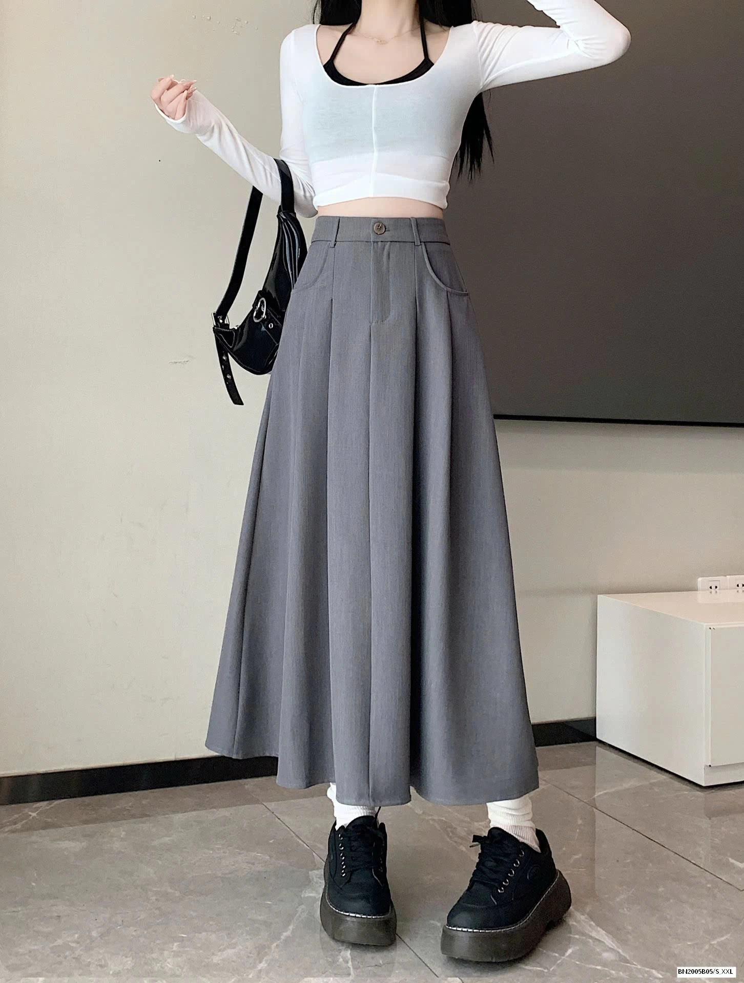 CHÂN VÁY VẢI  DÁNG DÀI NỮ