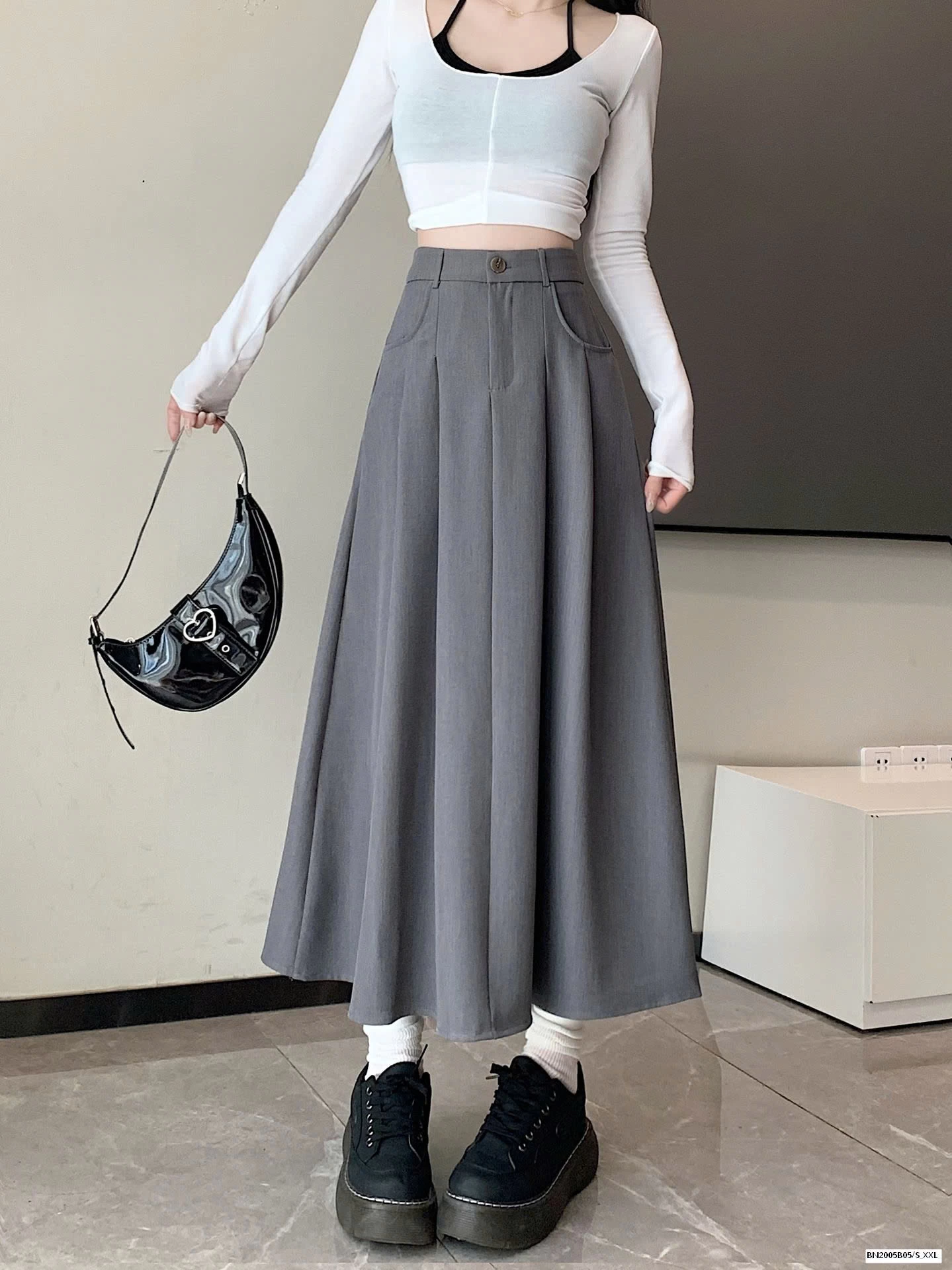 CHÂN VÁY VẢI  DÁNG DÀI NỮ