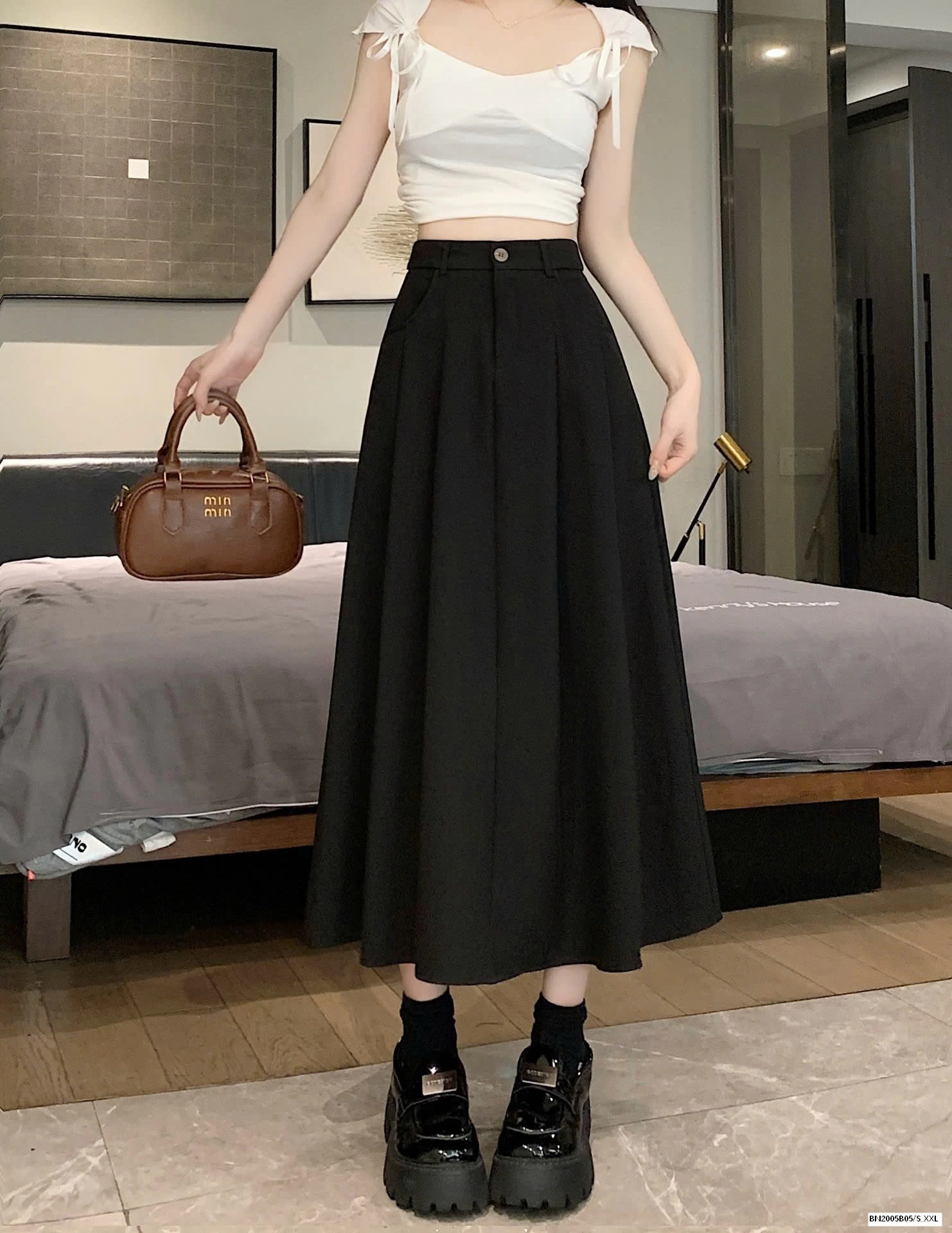 CHÂN VÁY VẢI  DÁNG DÀI NỮ