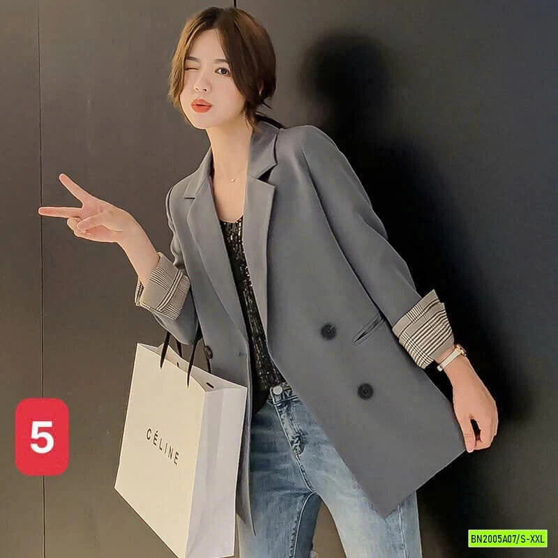ÁO BLAZER TAY KẺ