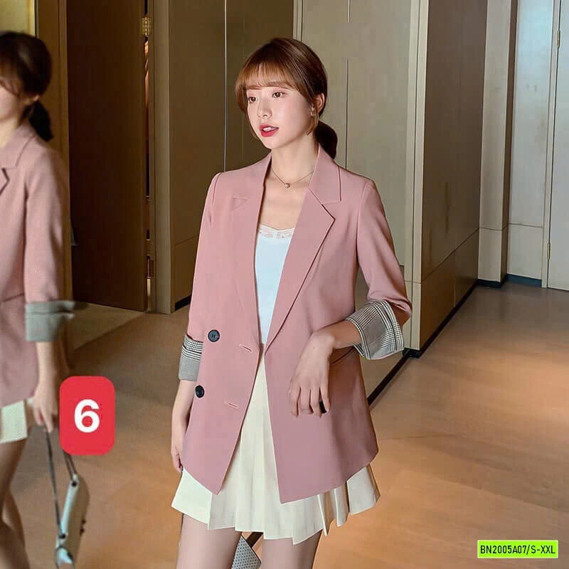 ÁO BLAZER TAY KẺ