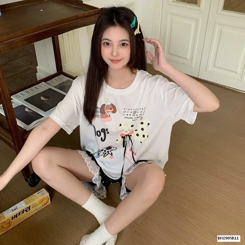 BỘ MẶC NHÀ QUẦN MIX REN