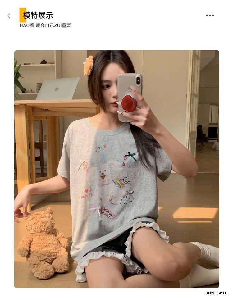 BỘ MẶC NHÀ QUẦN MIX REN