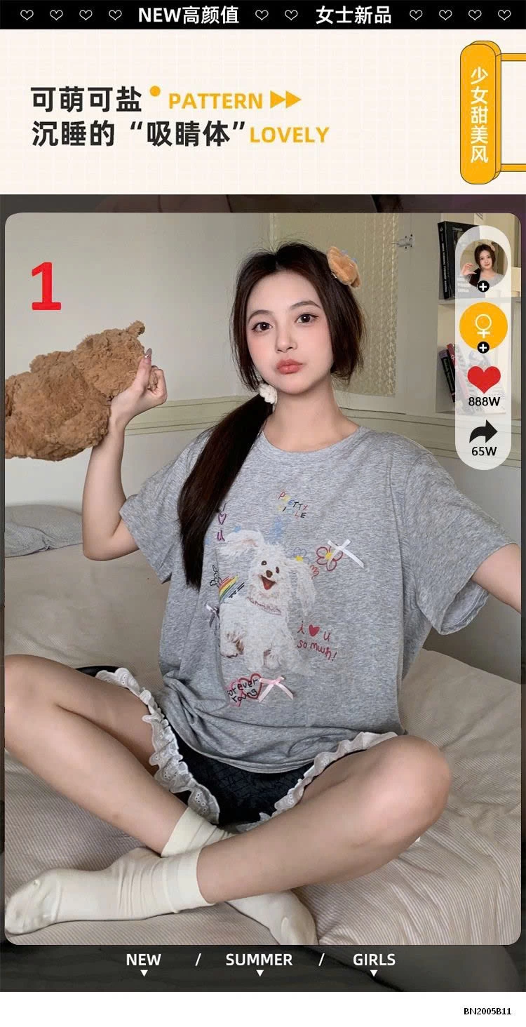 BỘ MẶC NHÀ QUẦN MIX REN