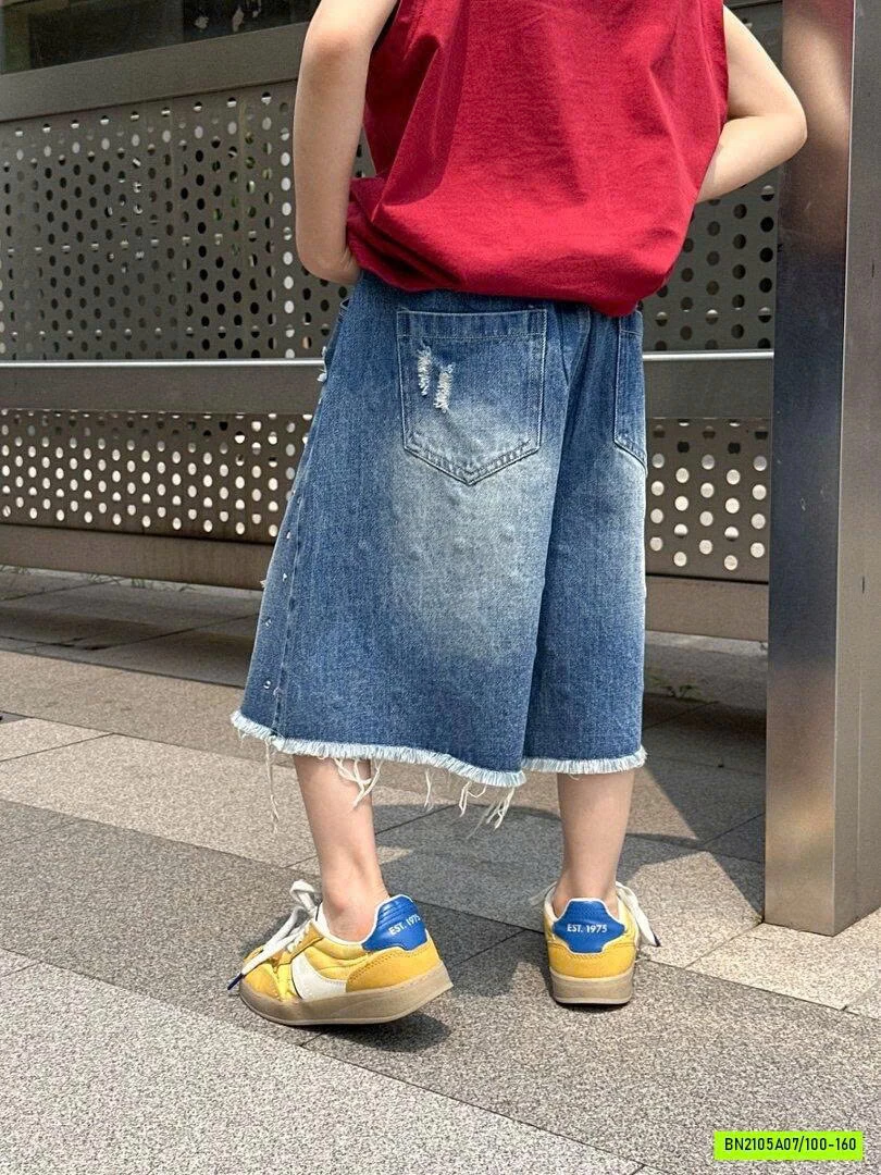 JEANS LỠ RÁCH GẤU ĐÍNH ĐÁ SẮC MÀU