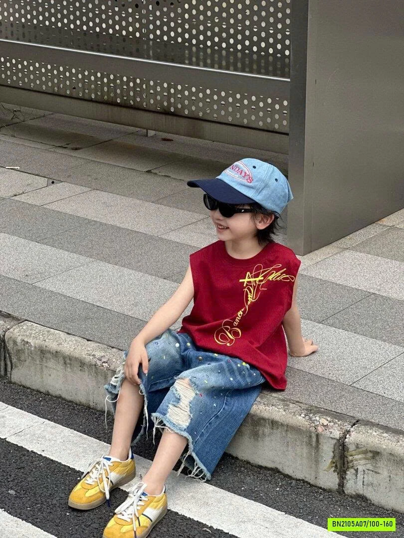 JEANS LỠ RÁCH GẤU ĐÍNH ĐÁ SẮC MÀU