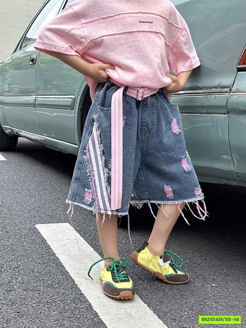 SHORT JEANS RÁCH PHỐI MÀU