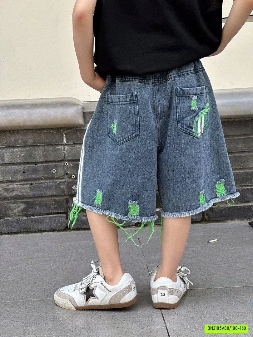 SHORT JEANS RÁCH PHỐI MÀU
