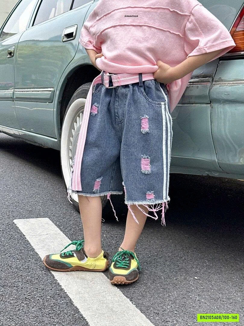 SHORT JEANS RÁCH PHỐI MÀU
