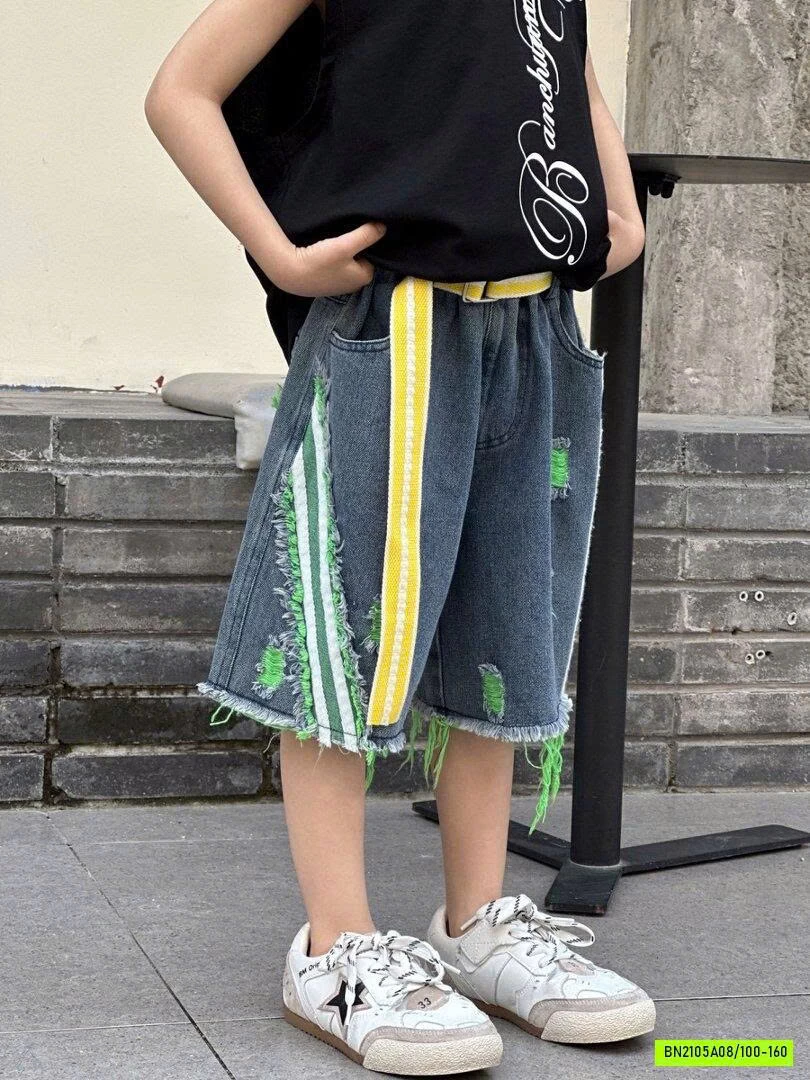 SHORT JEANS RÁCH PHỐI MÀU