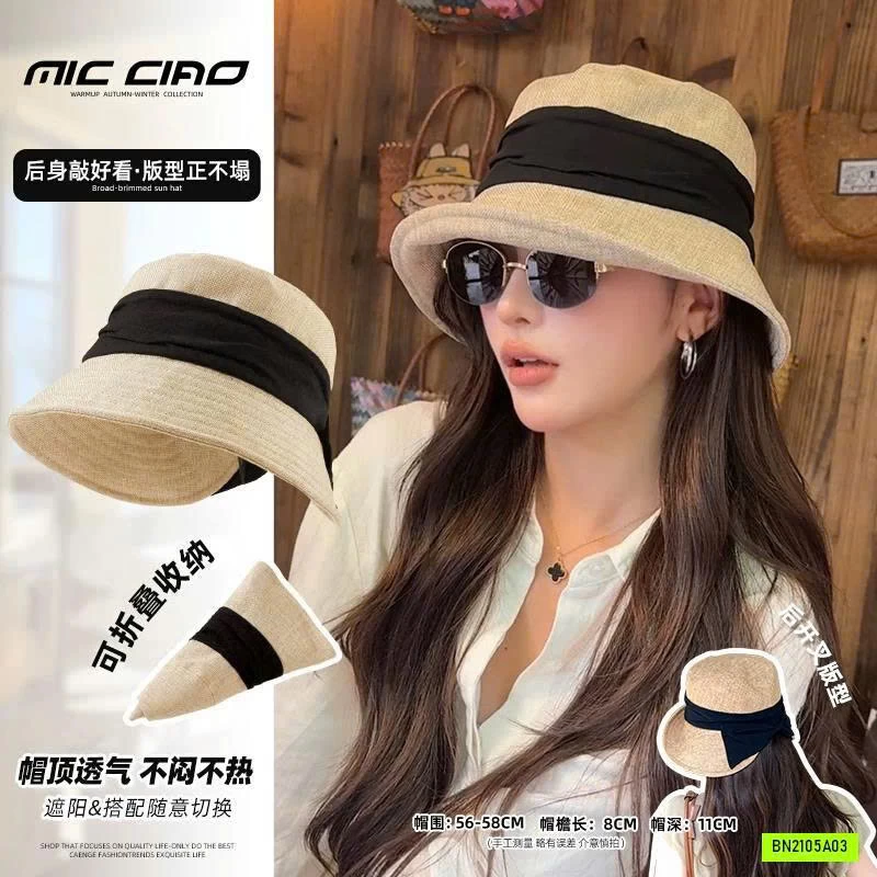 MŨ BÈO CHỐNG NẮNG PHỐI KHĂN VOAN