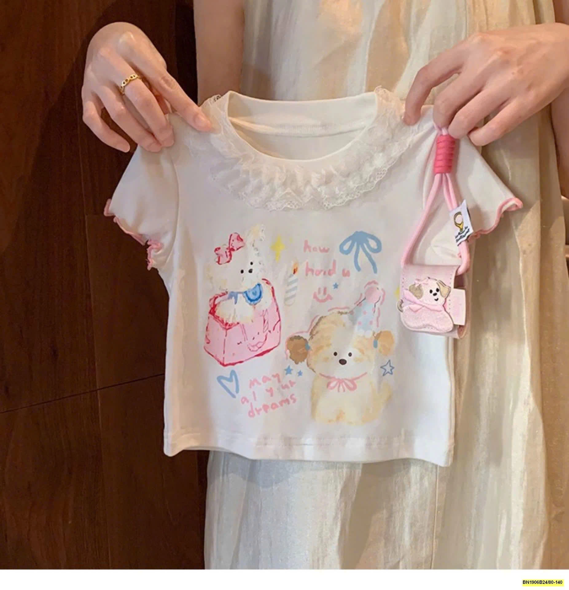 SET ÁO PHÔNG HỌA TIẾT MIX QUẦN KẺ NINGLI