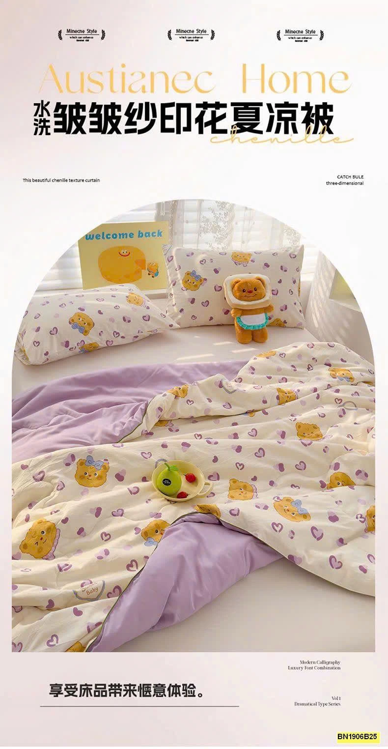 CHĂN HÈ MÁT MẺ 2 LỚP LOẠI A IN HÌNH