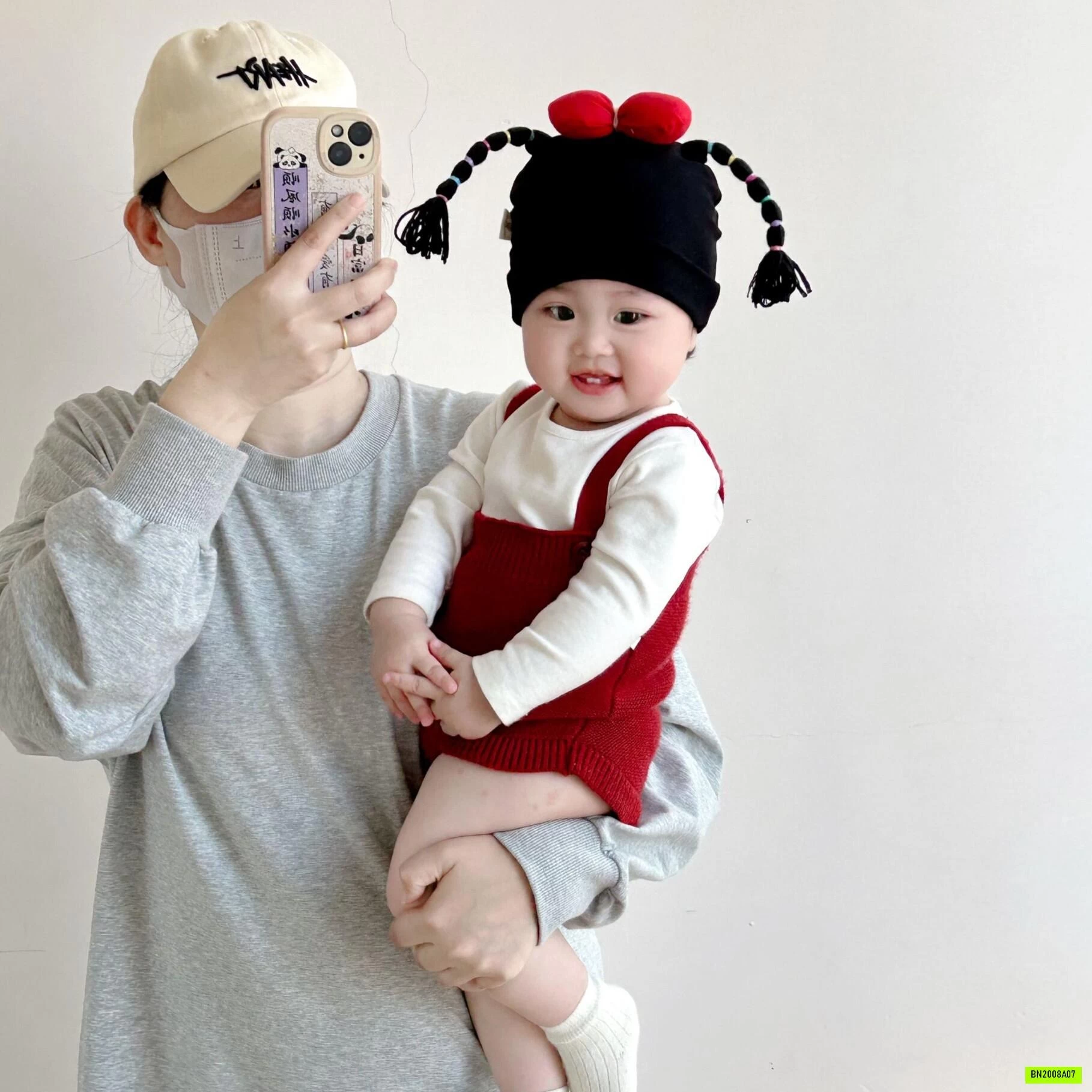 MŨ COTTON GIẢ TÓC TẾT ĐUÔI SAM