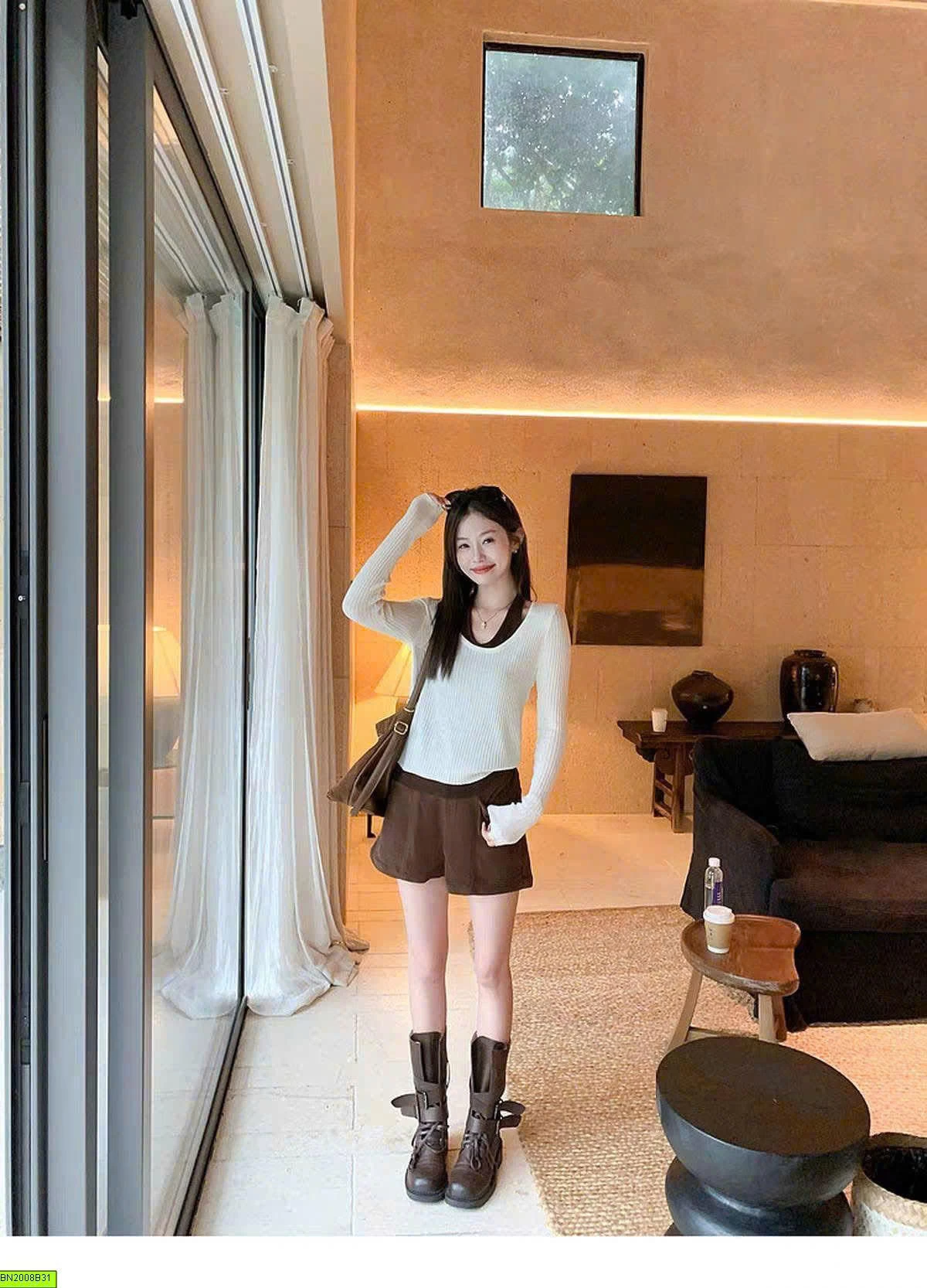 ÁO THUN GÂN 2 LỚP CÁCH ĐIỆU ANNA
