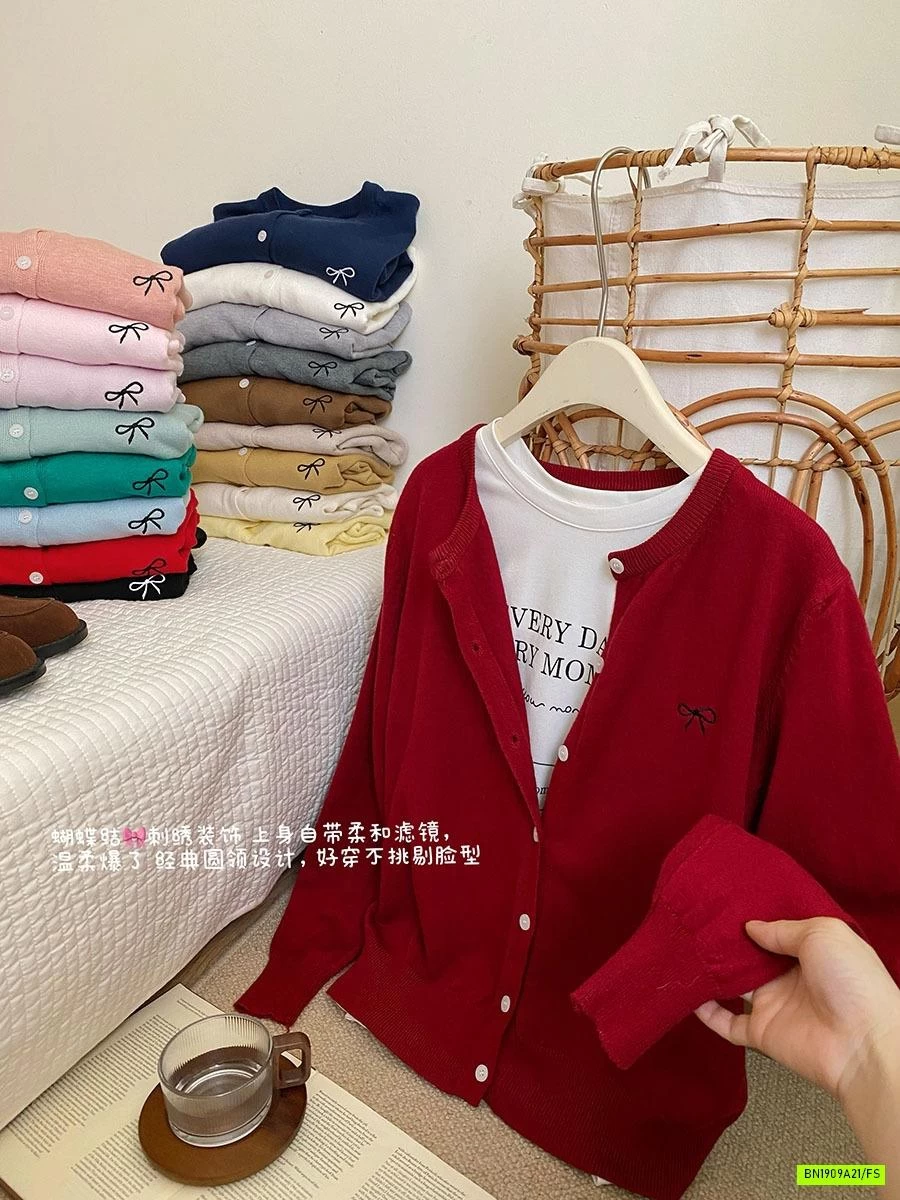 CARDIGAN THÊU NƠ NỮ