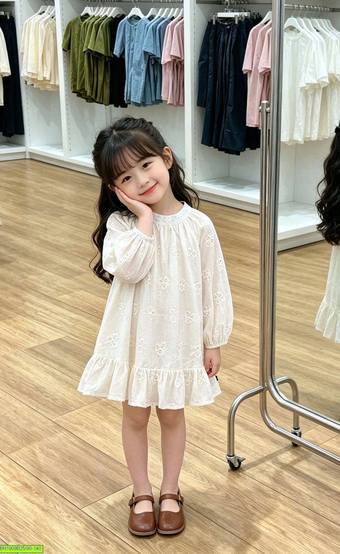 ĐẦM KEM THÊU HOA  PREMIUM ICON