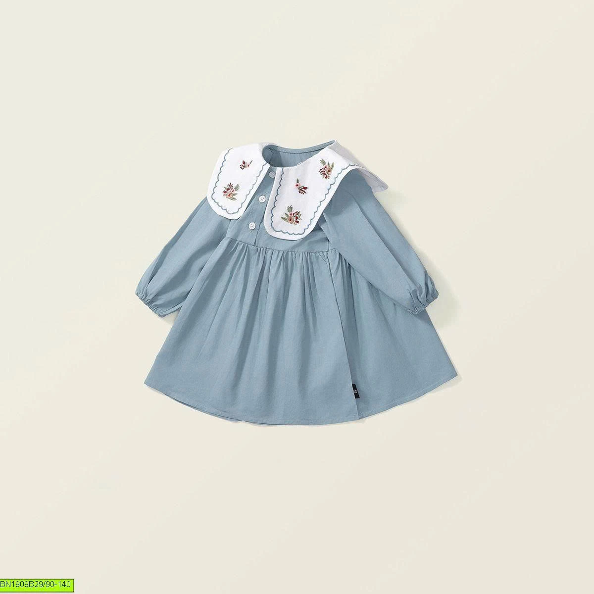 ĐẦM XANH CỔ THÊU PREMIUM ICON