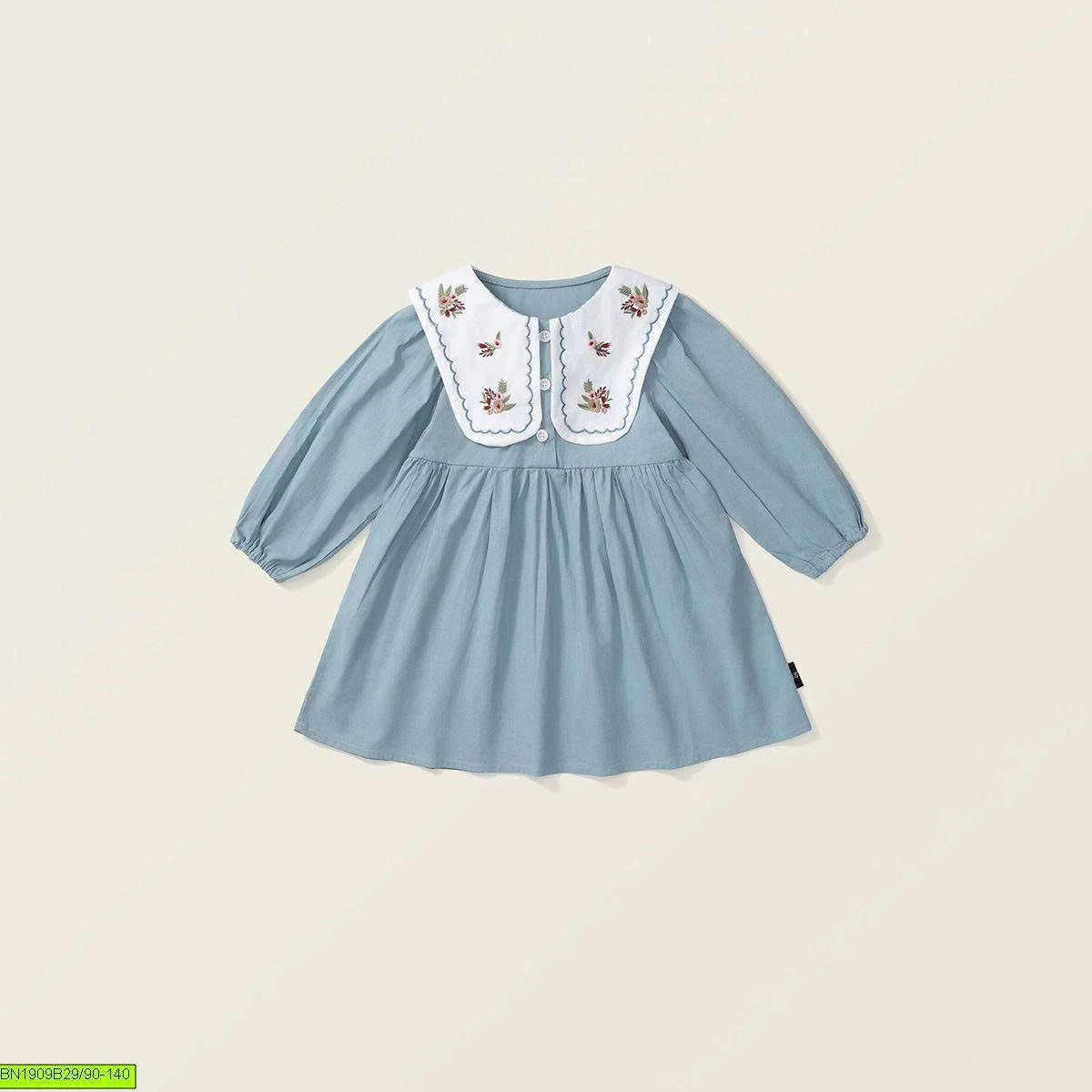 ĐẦM XANH CỔ THÊU PREMIUM ICON
