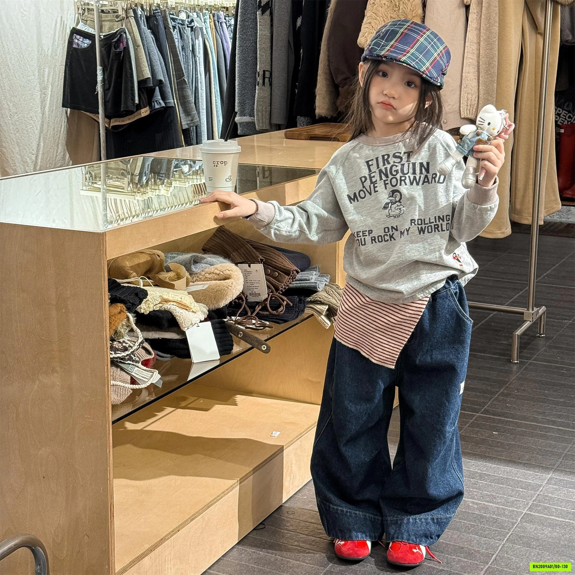 JEANS SUÔNG MAY GẤU ADBABY