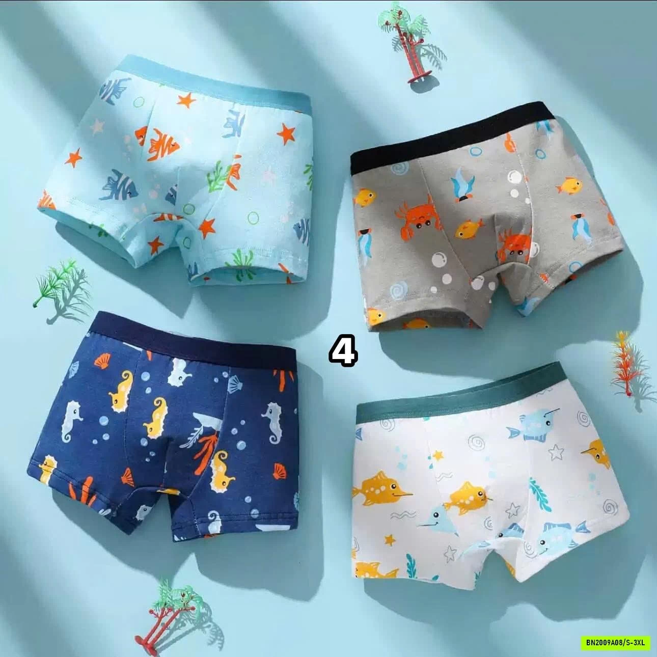 SET 4 QUẦN CHIP ĐÙI BÉ TRAI
