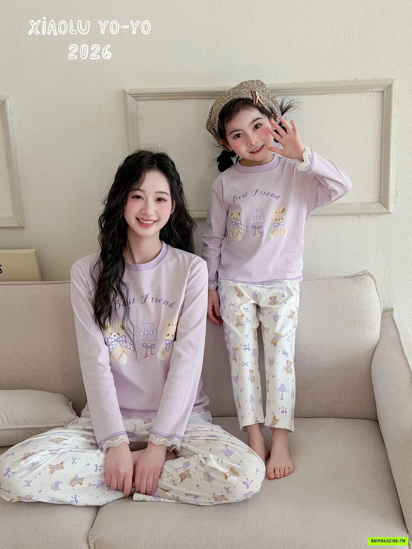 BỘ COTTON VIỀN REN MẸ BÉ