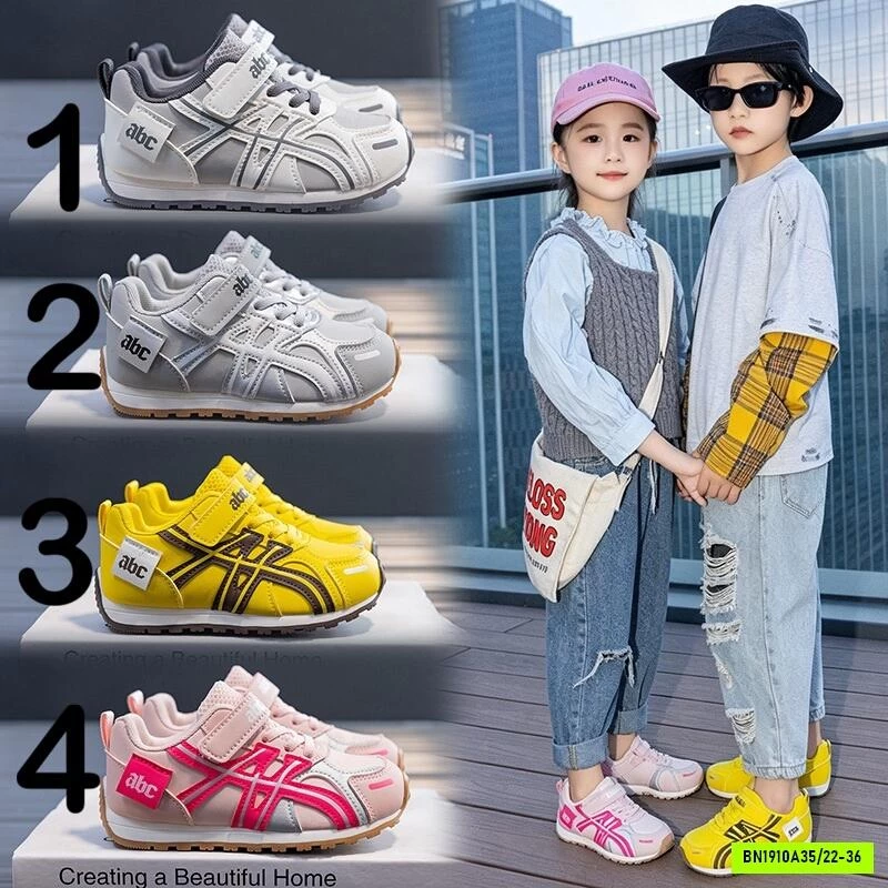 GIÀY THỂ THAO PHỐI VIỀN SỌC QUAI DÁN