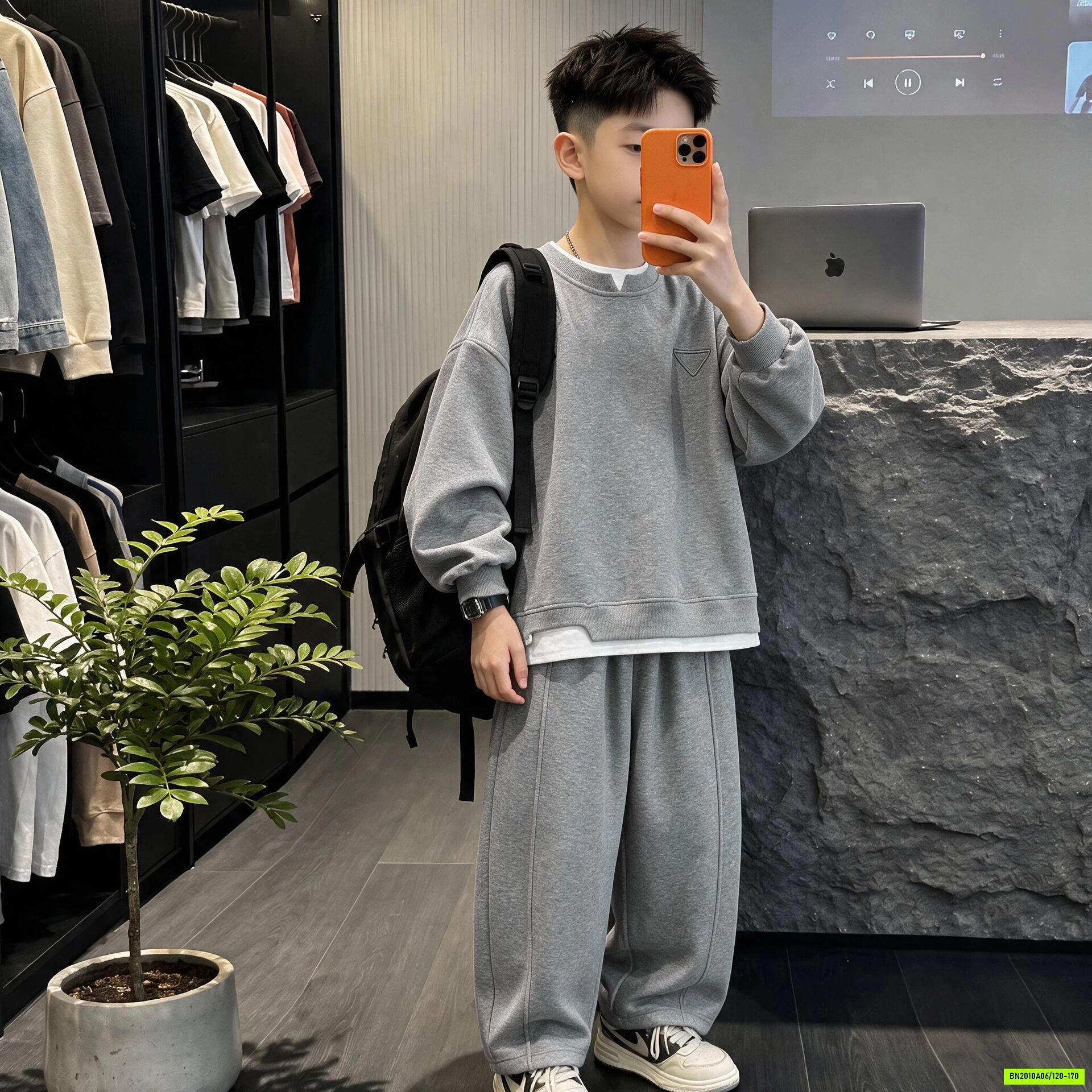 BỘ NỈ XÁM GIẢ 2 LỚP BT SZ ĐẠI