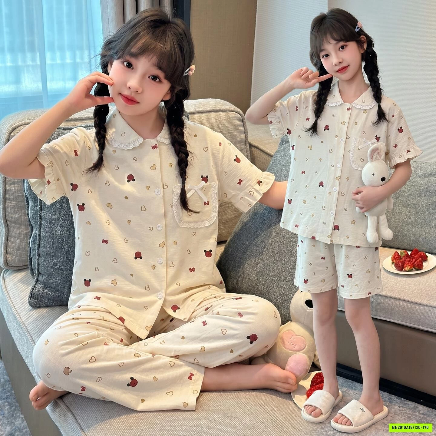 PIZAMA BÉ GÁI 3 CHI TIẾT SZ ĐẠI