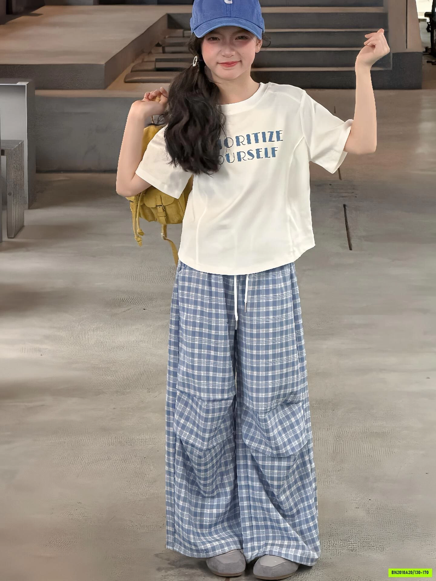 SÉT CROPTOP MIX QUẦN SUÔNG CARO SZ ĐẠI
