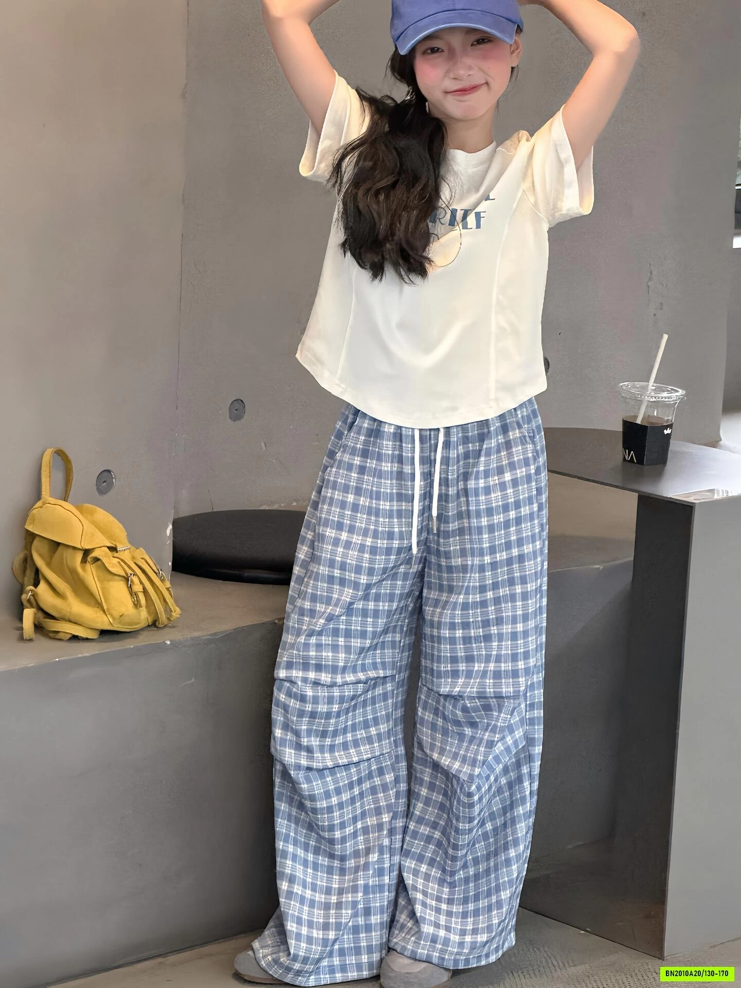 SÉT CROPTOP MIX QUẦN SUÔNG CARO SZ ĐẠI