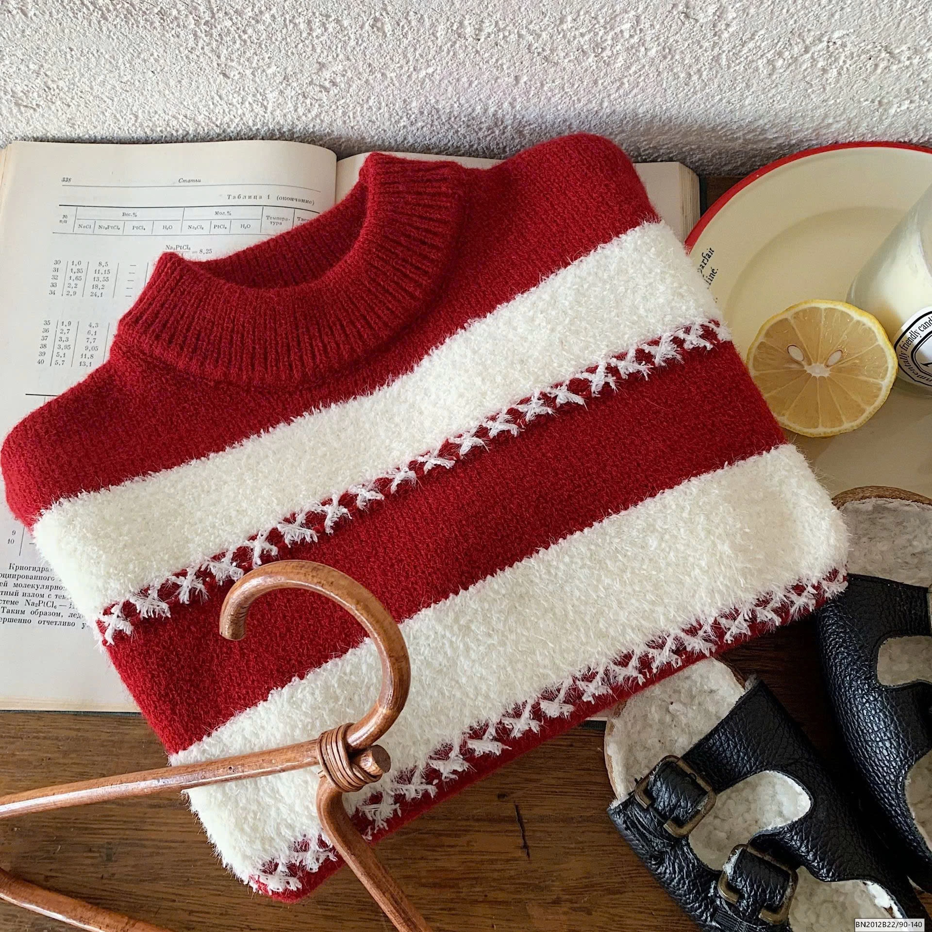 ÁO LEN TẾT 2026 KẺ NGÀNG ĐỎ TRẮNG