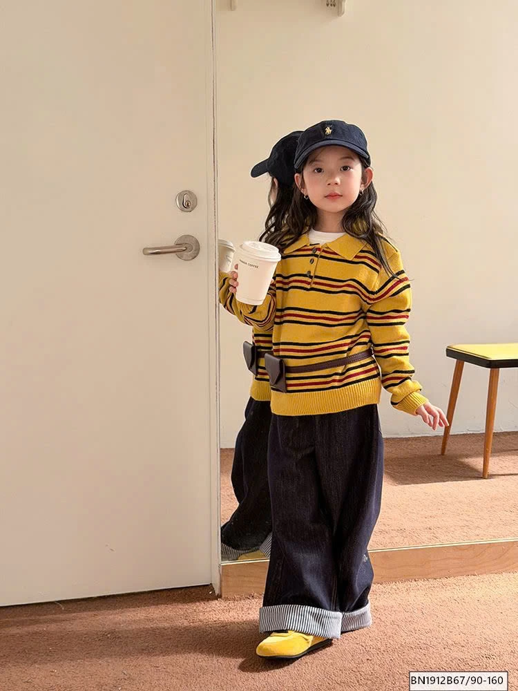 ÁO LEN KẺ NGANG CỔ POLO AMBB  25H162