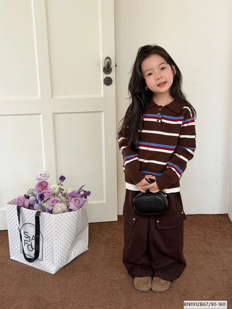 ÁO LEN KẺ NGANG CỔ POLO AMBB  25H162