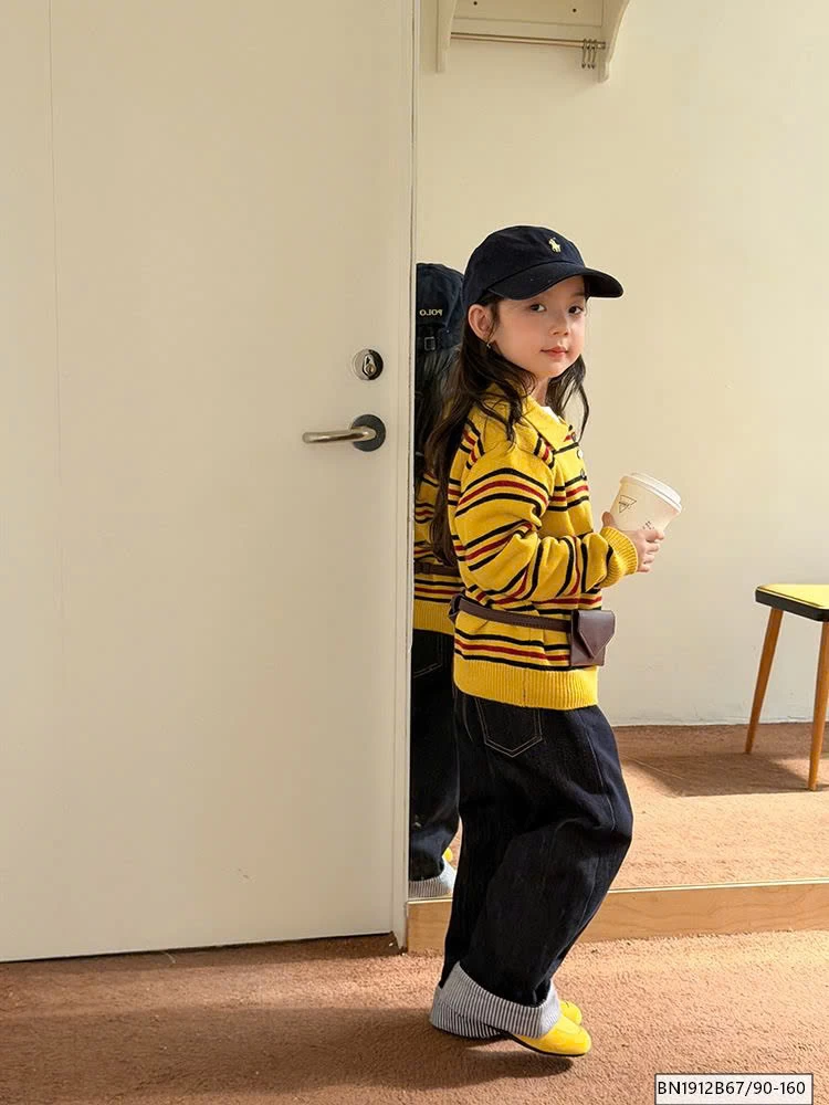 ÁO LEN KẺ NGANG CỔ POLO AMBB  25H162