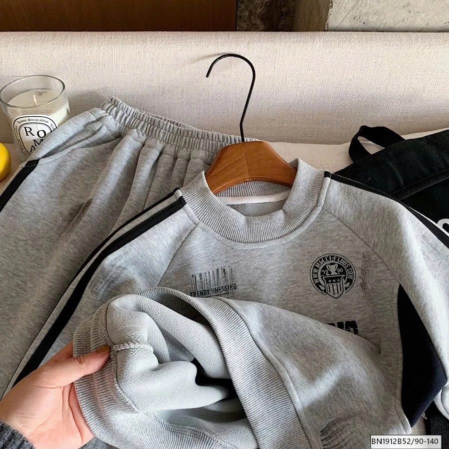 BỘ NỈ XÁM LÓT LÔNG